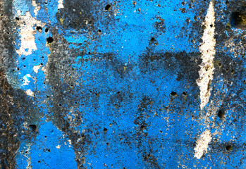 Background of an old blue painted wall. Abstract background.