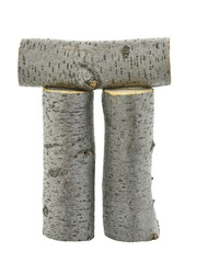 Firewood isolated on white. Log Isolated on a white. Log fire wood isolated on white background with clipping path. Wooden obsolete log.