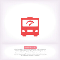 Bus vector icon , lorem ipsum Flat design