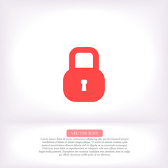 Lock vector icon , lorem ipsum Flat design