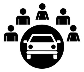 Car sharing Icon black white