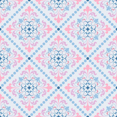 Damask vector classic pattern. Seamless abstract background with repeating elements