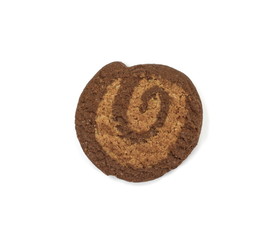 Chocolate cookies isolated on white background. Biscuits isolated on white.