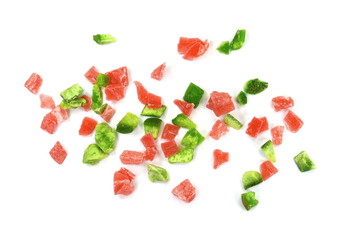Sweet candied fruit isolated on a white background