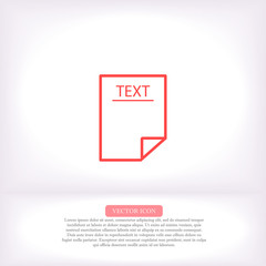 Text vector icon , lorem ipsum Flat design