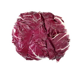 Radicchio, red salad isolated on white background. Red cabbage.
