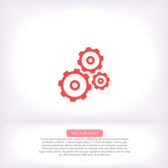 Gears vector icon , lorem ipsum Flat design