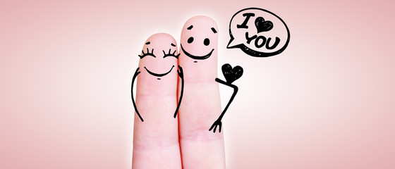 Zwei verliebte Finger