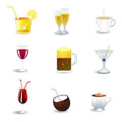 Collection of Drink illustration, vector of drink isolated.