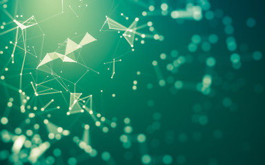 Abstract background. Molecules technology with polygonal shapes, connecting dots and lines....