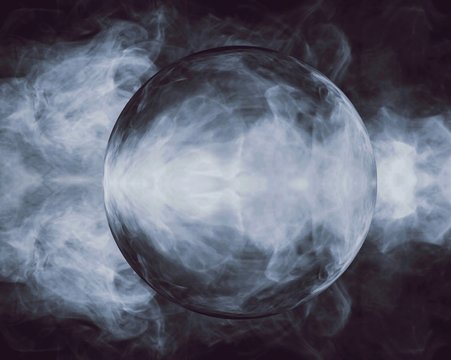 earth and moon design concept in smoke white earth