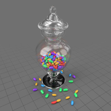 Jelly beans in glass jar 3