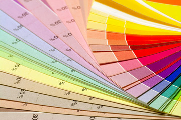 Color print of pantone statistics offset scale.
