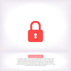 Lock - vector icon , lorem ipsum Flat design
