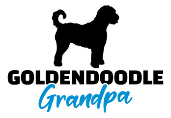 Goldendoodle Grandpa with silhouette
