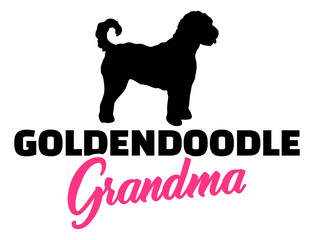 Goldendoodle Grandma with silhouette