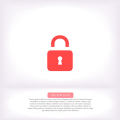 Lock - vector icon , lorem ipsum Flat design