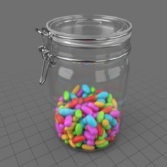 Jelly beans in glass jar 2