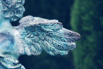 Guardian angel wings at old cemetery