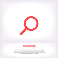 Magnifier with a man vector icon , lorem ipsum Flat design