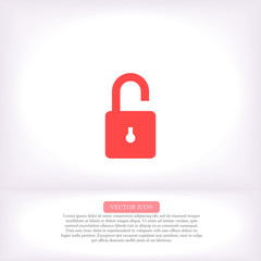 Lock vector icon , lorem ipsum Flat design