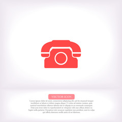 Vintage phone vector icon , lorem ipsum Flat design