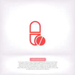 Pills vector icon , lorem ipsum Flat design