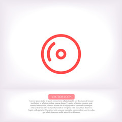 Disk vector icon , lorem ipsum Flat design