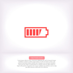 Battery vector icon , lorem ipsum Flat design