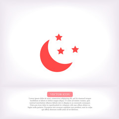 Moon vector icon , lorem ipsum Flat design