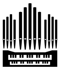 Pipe organ instrument icon - obrazy, fototapety, plakaty