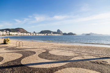 COPACABANA BEACH, RIO DE JANEIRO, BRAZIL. Panoramic view of Copacabana beach in Rio de Janeiro. The...