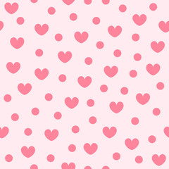 Heart pattern with dots. Seamless vector background