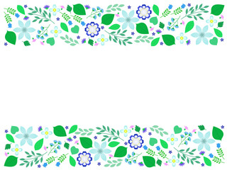 青いボタニカルのイラスト背景