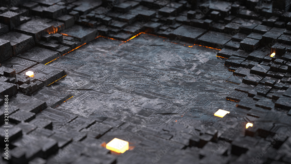 Poster circuit board,abstract network technology background,3d rendering,conceptual image.