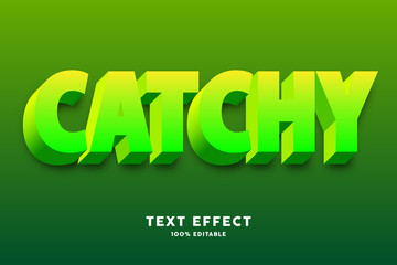3d green yellow bright text style effect