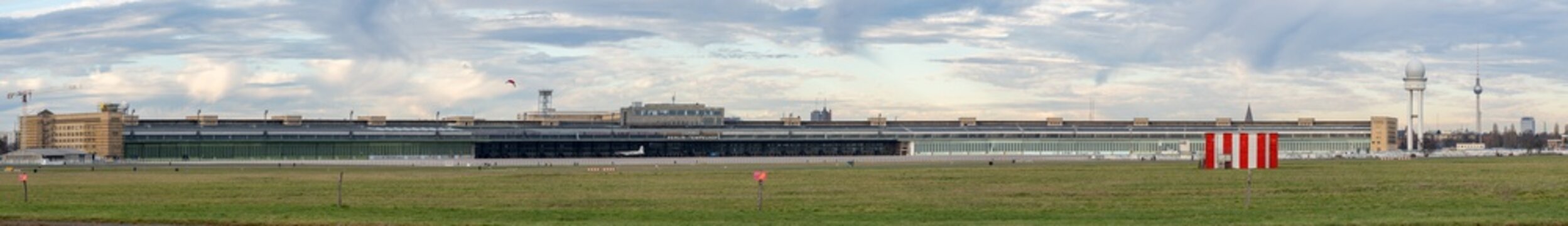beautiful panorama view about the closed,  former berlin tempelhof airport