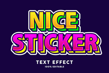 Multi colored sticker text style effect