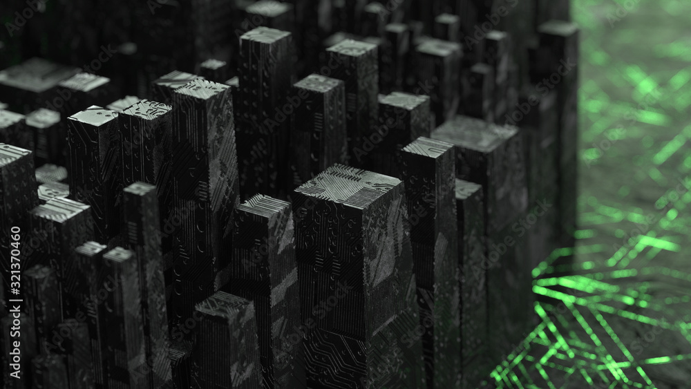 Aufkleber circuit board,abstract network technology background,3d rendering,conceptual image.