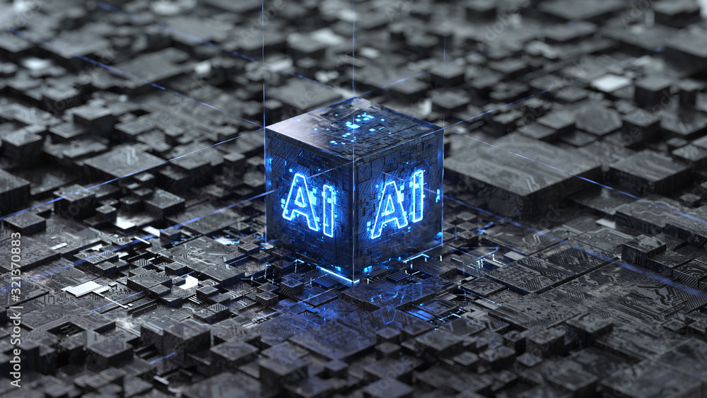 Poster ai, artificial intelligence concept,3d rendering,conceptual image.