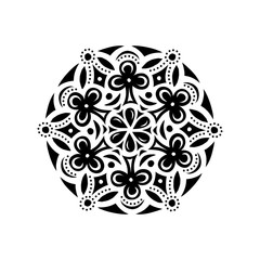 Simple flat design illustration mandala ornament