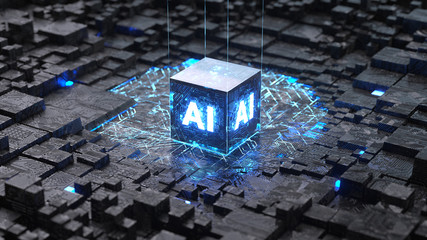 AI, Artificial Intelligence concept,3d rendering,conceptual image. - obrazy, fototapety, plakaty