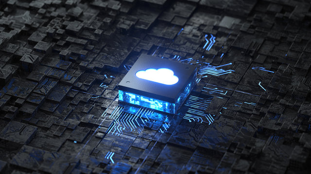 Cloud computing and network security concept, 3d rendering,conceptual image.