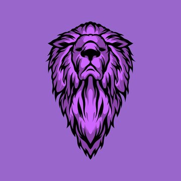 Purple Lion Illustration