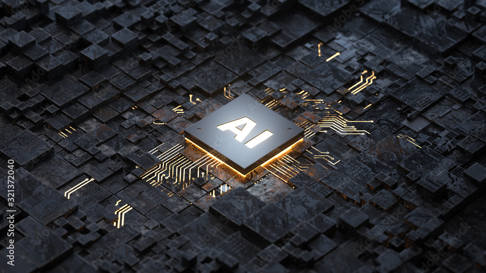 Poster ai, artificial intelligence concept,3d rendering,conceptual image.
