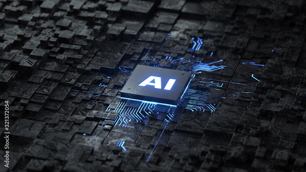 Poster ai, artificial intelligence concept,3d rendering,conceptual image.