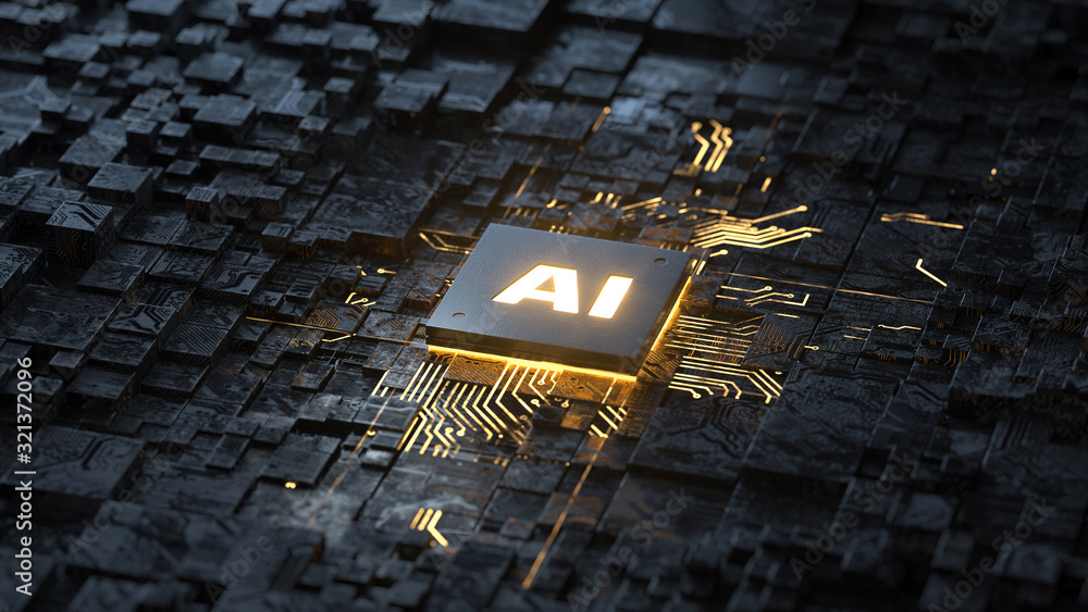 Poster ai, artificial intelligence concept,3d rendering,conceptual image.