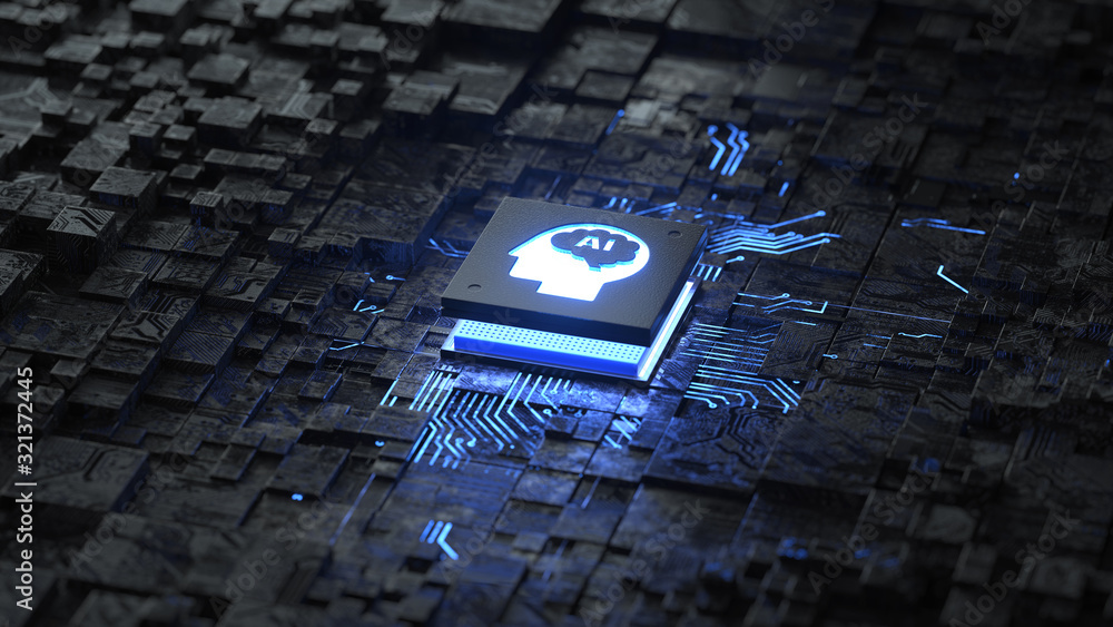 Poster ai, artificial intelligence concept,3d rendering,conceptual image.