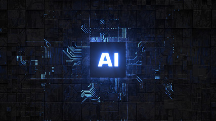 AI,Circuit board,Artificial Intelligence concept - obrazy, fototapety, plakaty