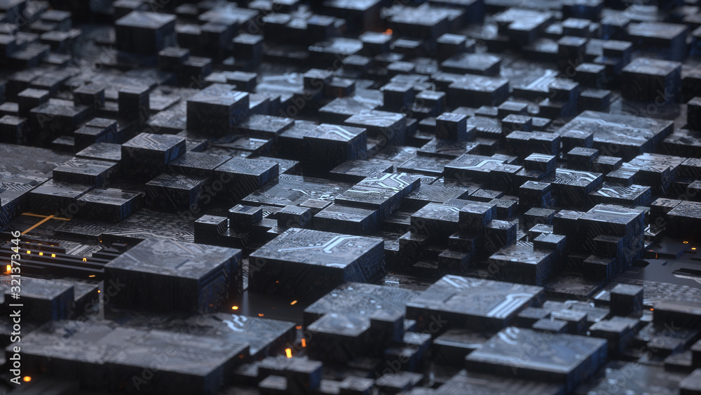 Aufkleber circuit board,abstract network technology background,3d rendering,conceptual image.